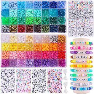 2350pcs, 64 Colors, Pony Beads for Bracelet Making Kit, Rainbow Kandi